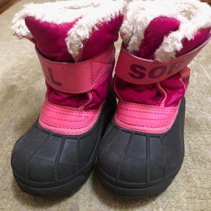 Sorel Lined Kids Snow Boots, Size 8